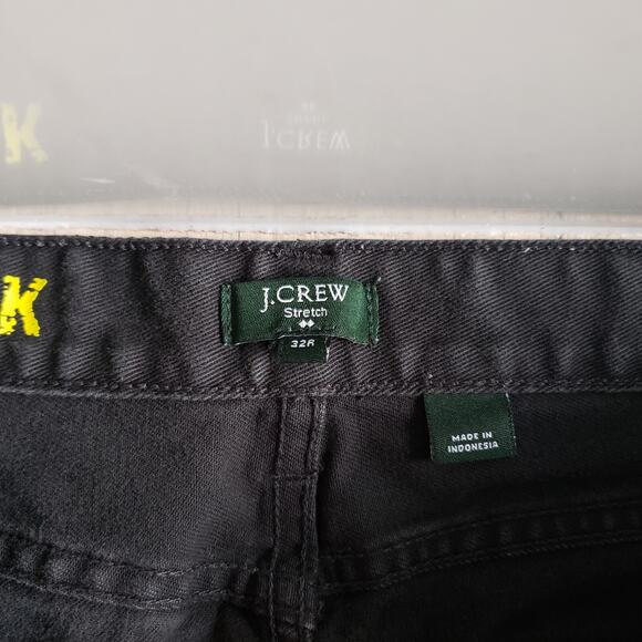 J Crew Jeans Womens 32R Matchstick Black Straight Leg Stretch Dark Wash Denim - Picture 3 of 9